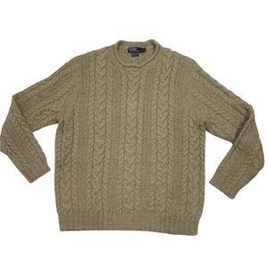 Polo by Ralph Lauren Men's Cable Knit Crewneck Sweater - Beige